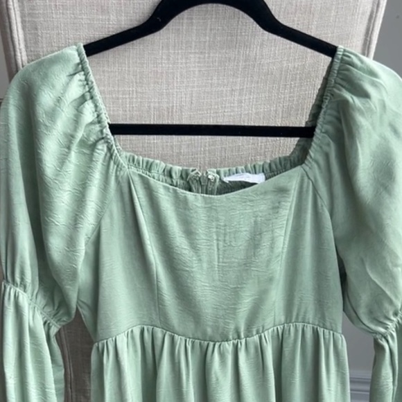 Anthropologie Sage the Label Dolce Vita Long Sleeves Mini Dress Sage Size S - Picture 17 of 17